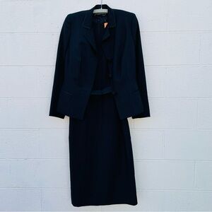 VINTAGE CUSTOM VALENTINA OF SAN FRANCISCO DRESS & JACKET SET SZ L